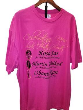Pink Black History T-Shirt Size 2XL Short Sleeve